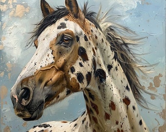 APPALOOSA HORSE  - Horse Portrait from Photo on Canvas - Personalized Pet Portrait - Equine Portrait - Custom Appaloosa Horse Painting