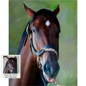 CUSTOM HORSE PORTRAIT- Horse Painting from Photo on Canvas - Custom Pet Portrait - Equine Portrait - Custom Horse Painting