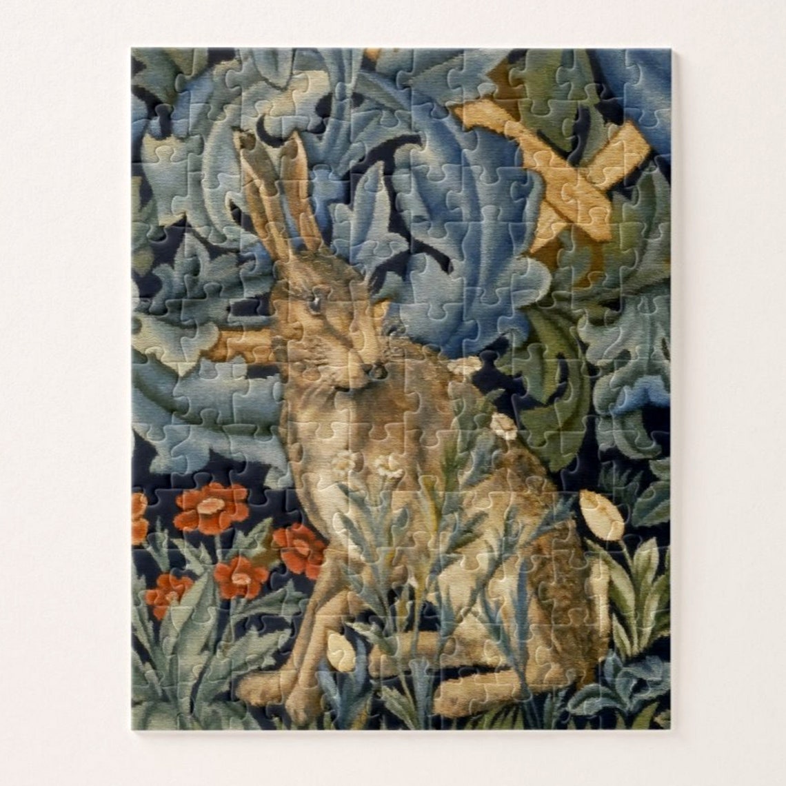 William Morris Jigsaw Puzzle With Gift Box Forest Rabbit Etsy Ireland