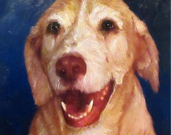 CUSTOM DOG PORTRAIT in Oil - Dog Oil Portrait from Photo on Canvas - Personalized Pet Portrait - Dog Portraits - Labrador Retriever Portrait