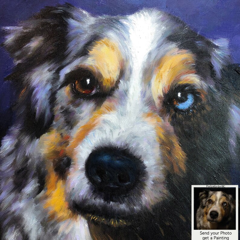 CUSTOM DOG PORTRAIT in Oil  Dog Oil Portrait from Photo on image 3