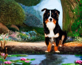 Custom Dog Pet Portrait - Border Collie Portrait