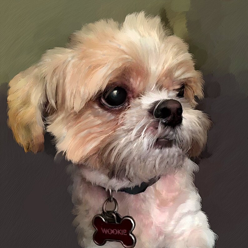 CUSTOM DOG PORTRAIT in Oil Dog Oil Portrait from Photo on Canvas Personalized Pet Portrait I Dog Portraits I Custom Maltese Portrait image 1