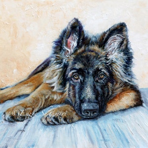 CUSTOM DOG PORTRAIT in Oil - Dog Oil Portrait from Photo on Canvas - Personalized Pet Portrait I  Custom German Shepherd Dog Portrait