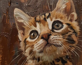 CUSTOM CAT PORTRAIT - Cat Portrait from Photo on Canvas - Personalized Pet Portrait - Pet Portraits
