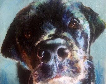 CUSTOM PET PORTRAIT from Photo on Canvas, Dog Pet Portrait, Customized Dog Art, Pet Painting