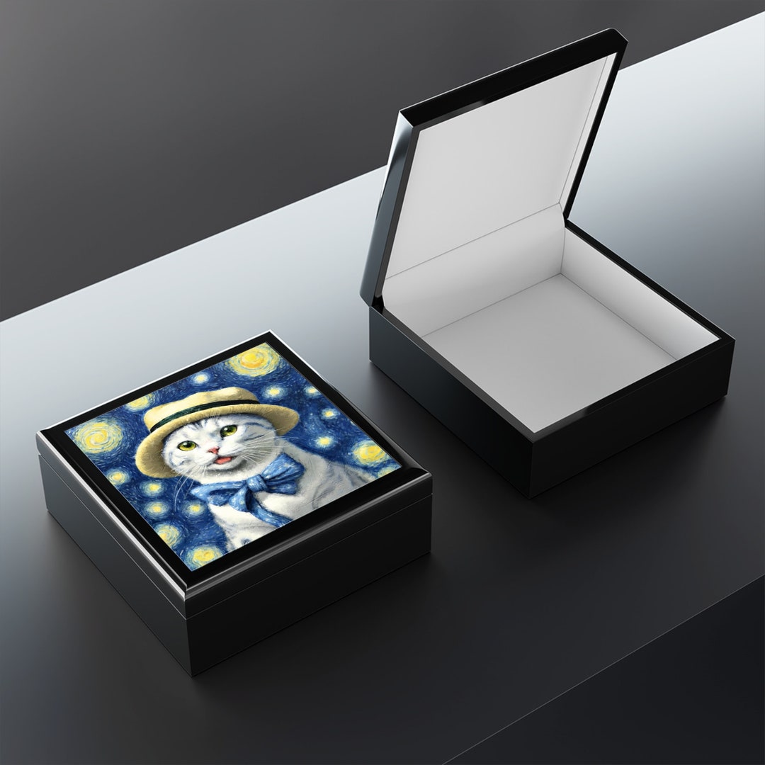 Starry Eye Cat Jewelry Box Keepsake Box Etsy