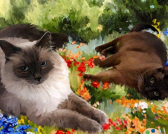 CUSTOM CAT PORTRAIT  - Cat Portrait from Photo on Canvas - Personalized Pet Portrait - Cat Portrait - Tabby Cat Painting
