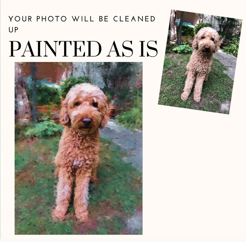 CUSTOM DOG PORTRAIT Dog Portrait from Photo on Canvas Personalized Pet Portrait Dog Portraits Custom Dog Painting image 4