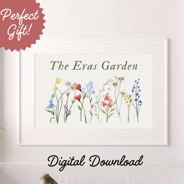 Eras Tour Garden Inspired Printable Poster, Digital Downloads, Taylor Swiftie, Wall Decor, Aesthetic, Minimalist, Birthday Gift, Cute