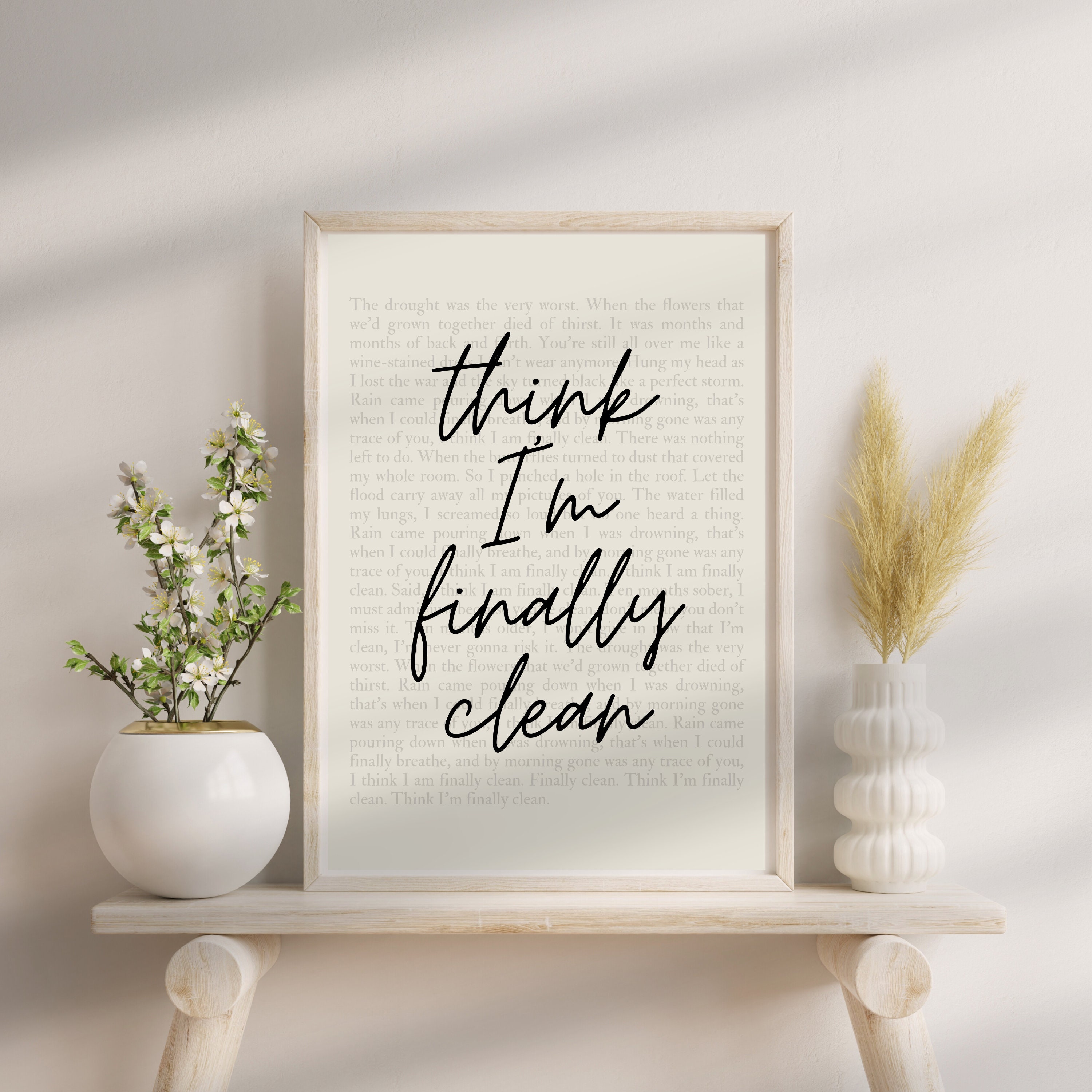 Clean Song Lyrics Printable Poster, Digital Download, Taylor Swiftie ...