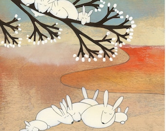 Another Story About Little Rabbits - Art Print