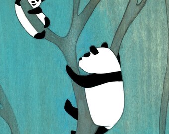 Curious Pandas - Art Print