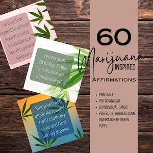 Zen Vibes op marihuana geïnspireerde bevestigingskaarten - set van 60 | Mindful Cannabisaffirmaties