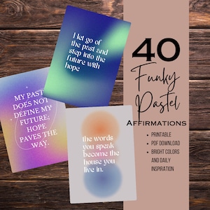 WhimsiPastel Vibes: Funky & surreale Affirmationskarten für tägliche Motivation