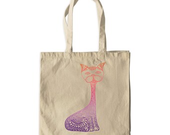 Cat Tote Bag / Rainbow Cat Canvas Tote Bag / Cat Lover Gift / Cat Mom Tote Bag (Copia)