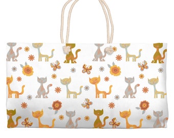 Cat Weekender Totes | Cat Tote Bag | Cat Lover Tote | Cat Mom Gift