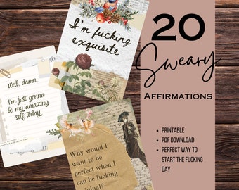 Swear Word Affirmation Cards for Fearless Women - Empowering, Hilarious, and Unapologetically Feminine!