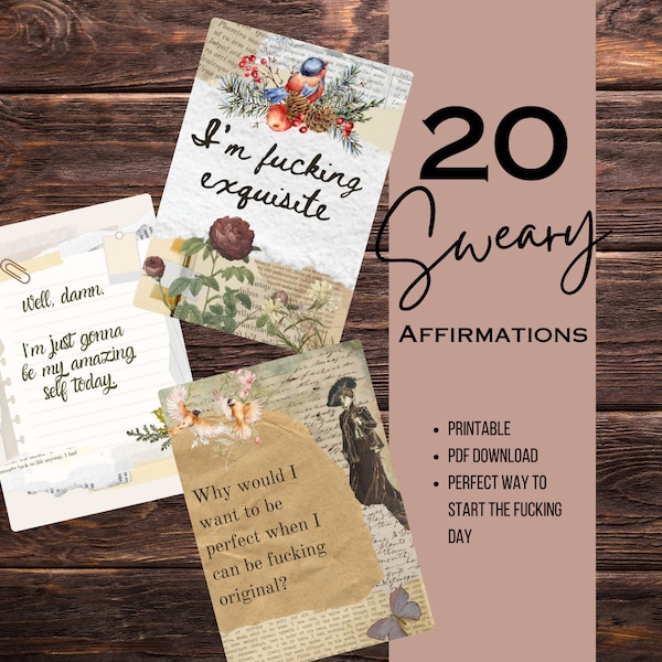 Swear Word Affirmation Cards for Fearless Women - Empowering, Hilarious, and Unapologetically Feminine!