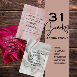 SassyRealism : 31 jours de cartes d'affirmation Snark – Une impertinence élégante pour une motivation quotidienne