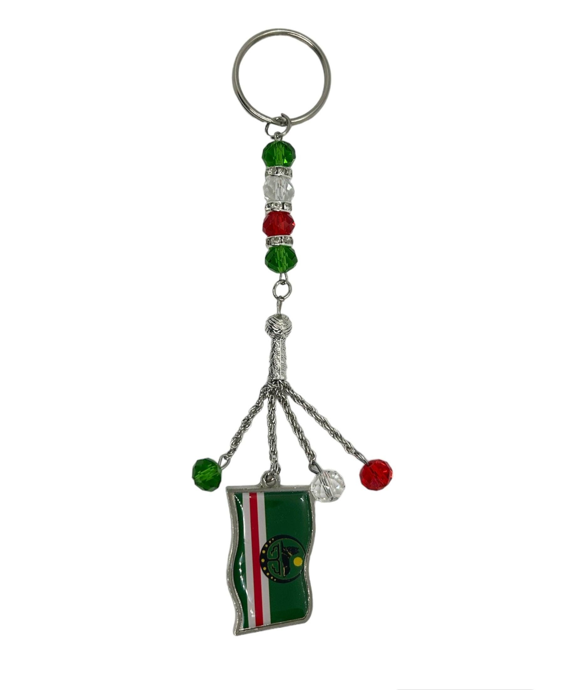 Schlüsselanhänger Albanischer Adler – Gravierte Flagge, Kunstleder, Rot Oder Braun, Ca. 90x43mm