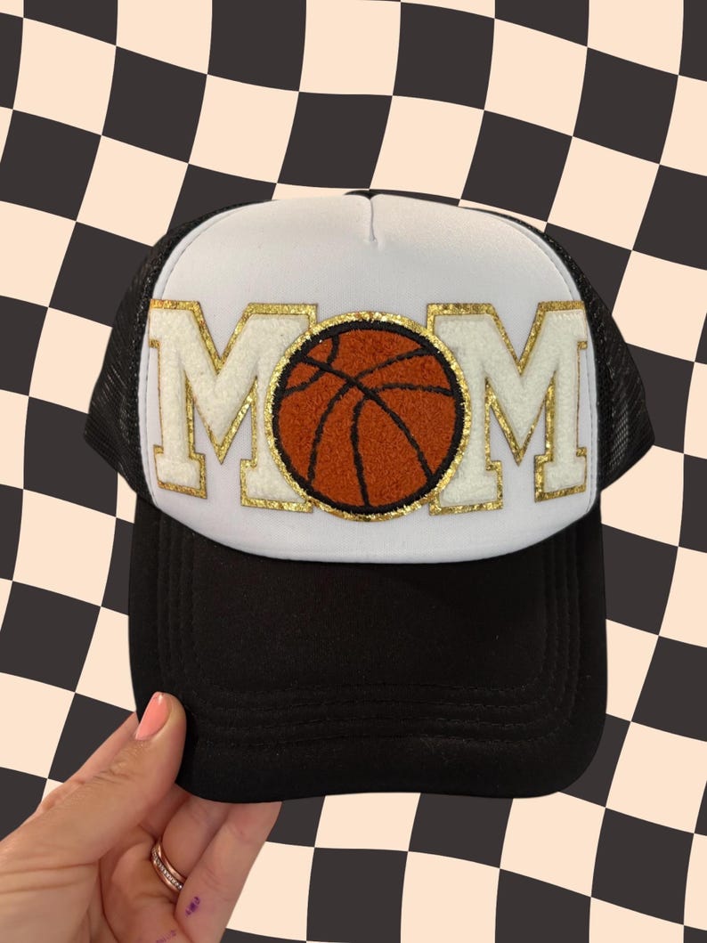Baseball Mom Trucker Hat: Custom Patched Sports Hat with Chain image 7