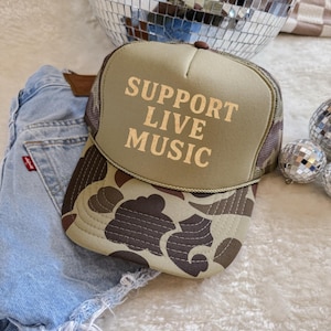 Support Live Music Trucker Hat: Retro Festival Cap