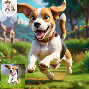 Image d'animal de compagnie de dessin animé 3D de qualité supérieure inspirée de Pixar - Portrait de chien - Portrait de chat - Portrait d'animal de compagnie - Portrait personnalisé