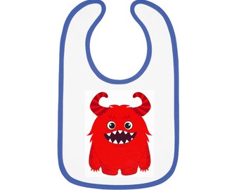 Monster Baby Contrast Trim Jersey Bib