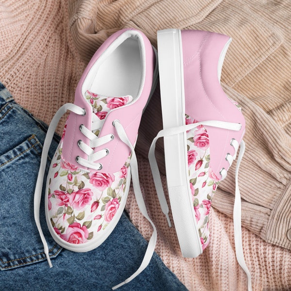 Women’s Pink Rose Canvas Shoes