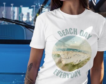Strand Tag Alltag Shirt, Strand Liebhaber T-Shirt, Sommer Urlaub T-Shirt, Küsten Grafik Shirt, Ocean Life Shirt Geschenk