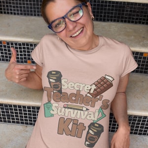 Teacher Survival Kit Tee  Funny Back to School Shirt for Educators, Teacher Appreciation Gift