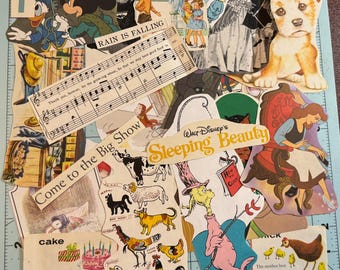 Vintage Children's Book Ephemera Pack | Storybook Paper Cutouts, Junk Journal Supplies