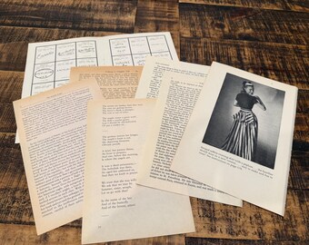Vintage Book Page Bundle | Poetry, Music, Dictionary Ephemera Pack