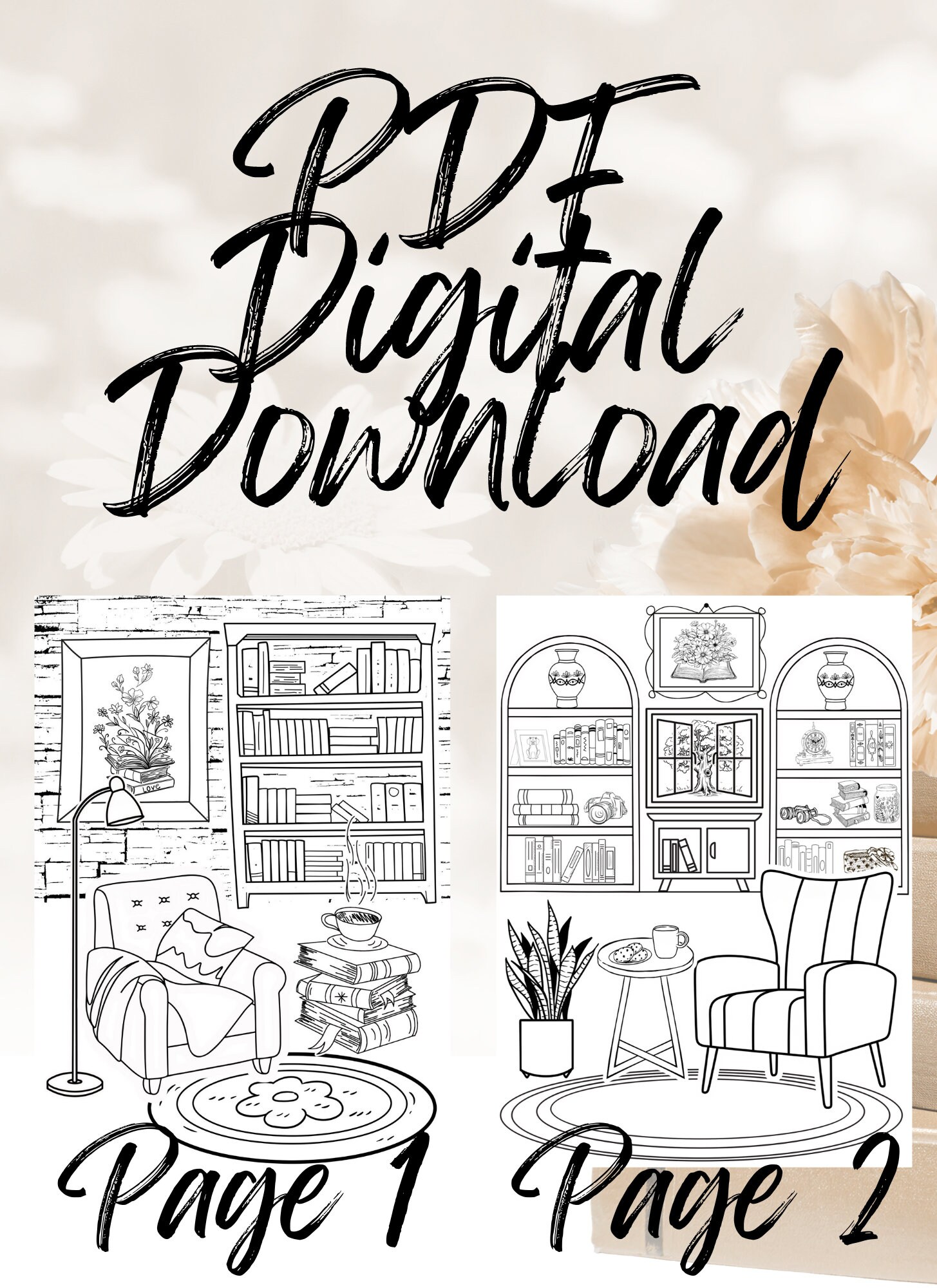 Cozy Coloring Pages for Book Lovers|inviting Coloring Pages for Reading ...