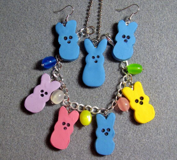 Green Easter Egg Candy White Chocolate Vanilla Bunny Dangle Earrings