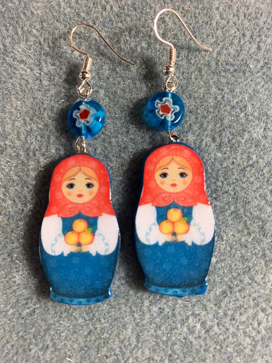Matryoshka Nesting Doll Kitsch Flower Dangle Polymer Clay Etsy