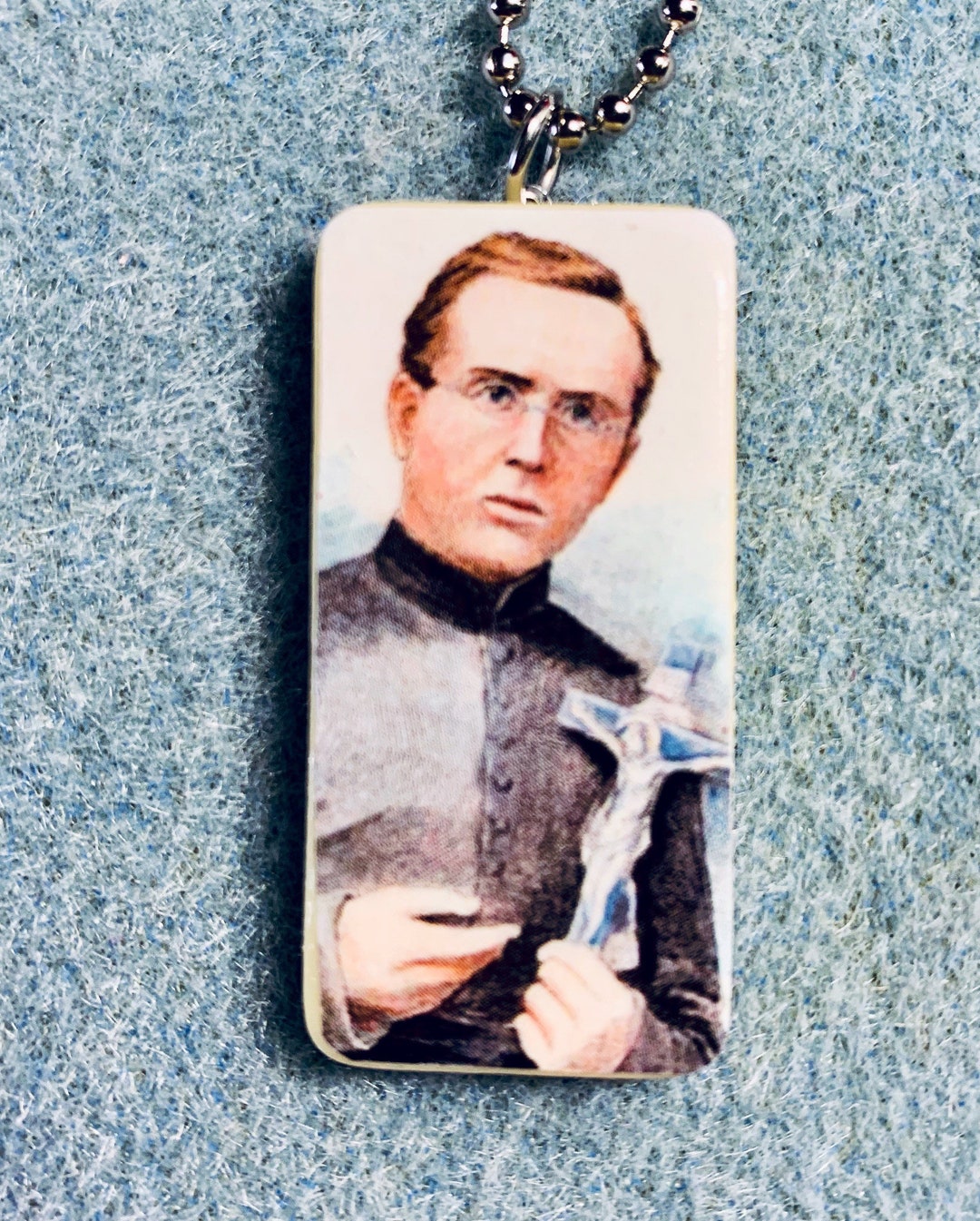 St. Father Damien of Molokai Catholic Reclaimed Domino Pendant Etsy