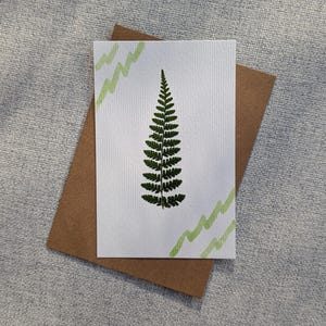 Fougère : carte avec vraie plante pressée