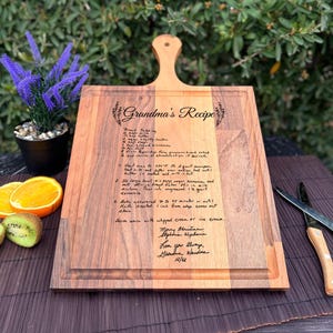 Moederdagcadeau, handgeschreven recept snijplank, aangepaste snijplank, gepersonaliseerde snijplank, recept cadeau, oma recept, oma cadeau