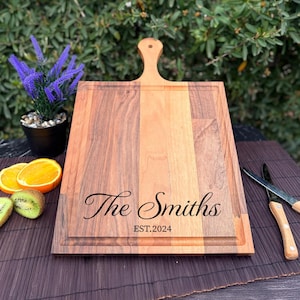 Custom Couple Cutting Board, Personalized Cutting Board, Engraved Cutting Board, Custom Wedding Gift, Bridal Shower Gift, Newlywed Gift