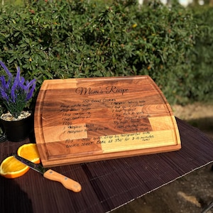 Moederdagcadeau, snijplank voor recept, snijplank voor handgeschreven recept, snijplank op maat, snijplank voor moederrecept, gepersonaliseerde geschenken