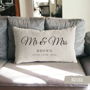 Custom Pillow, Personalized Pillow, Couple Pillow, Mr and Mrs Pillow, Wedding Pillow, Engagement Gift for Couple, Custom Wedding Gift