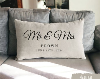 Custom Pillow, Personalized Pillow, Couple Pillow, Mr and Mrs Pillow, Wedding Pillow, Engagement Gift for Couple, Custom Wedding Gift