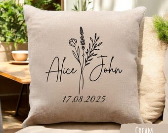 Almohada personalizada para pareja, regalo de boda, regalo de compromiso, funda de almohada personalizada, regalo de despedida de soltera, almohada decorativa, regalo personalizado.