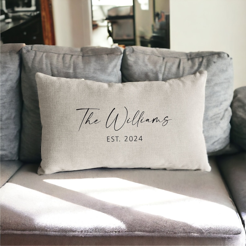 Custom Family Name Pillow Cover, Personalized Pillow, Family Pillow, New Home Gift, Housewarming Gift, Custom Wedding Gift, Engagement Gift