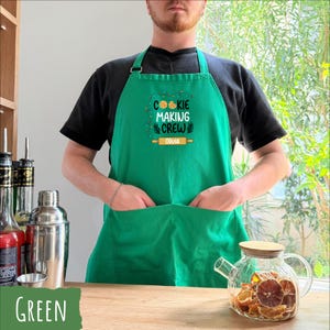 Personalized Name Cookie Making Crew Apron, Custom Apron, Christmas Apron, Christmas Gifts, Personalized Gifts, Christmas Lights Apron