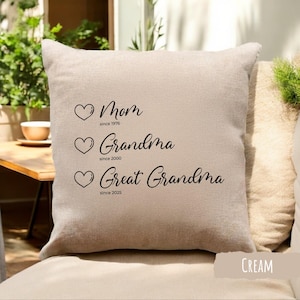 Mothers Day Gift, Custom Pillow, Custom Mom Pillow, Personalized Pillow, Baby Announcement, Pregnancy Gift, Gift for Grandma, Nana Gift