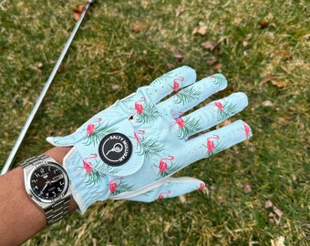 Leather Golf Glove - Tropical Flamingo Limited Edition