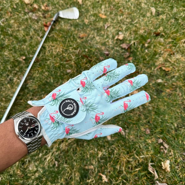 Leather Golf Glove - Tropical Flamingo Limited Edition